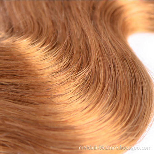 Wholesale hair supplier 7a grade virgin malaysian hair color 27 body wave human hair extension
